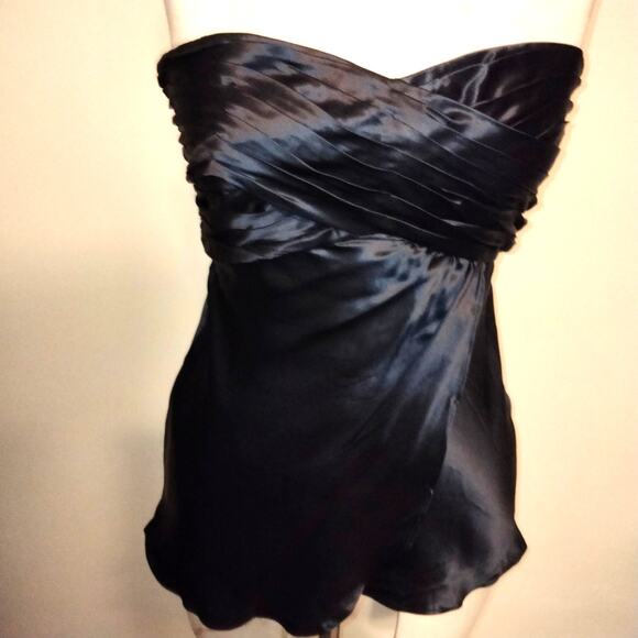 Banana Republic Black 100% Silk Strapless Top Shirt Blouse NWT 0 - Picture 1 of 14